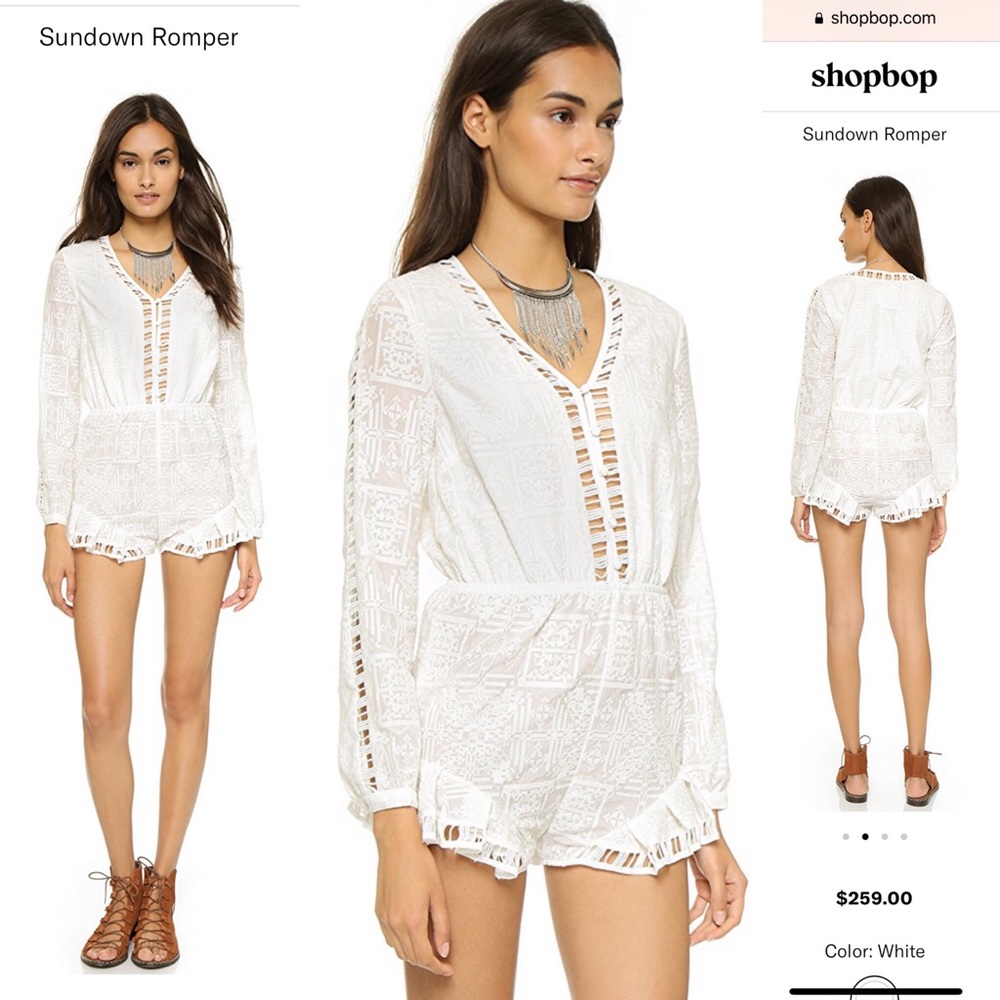 The Jetset Diaries Sundown Romper Playsuit White S